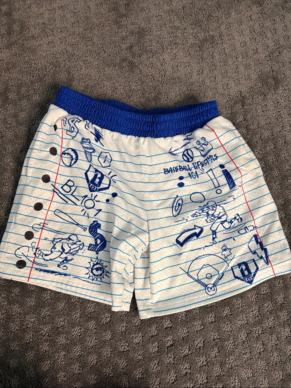 Baseball lifestyle 101 doodle shorts